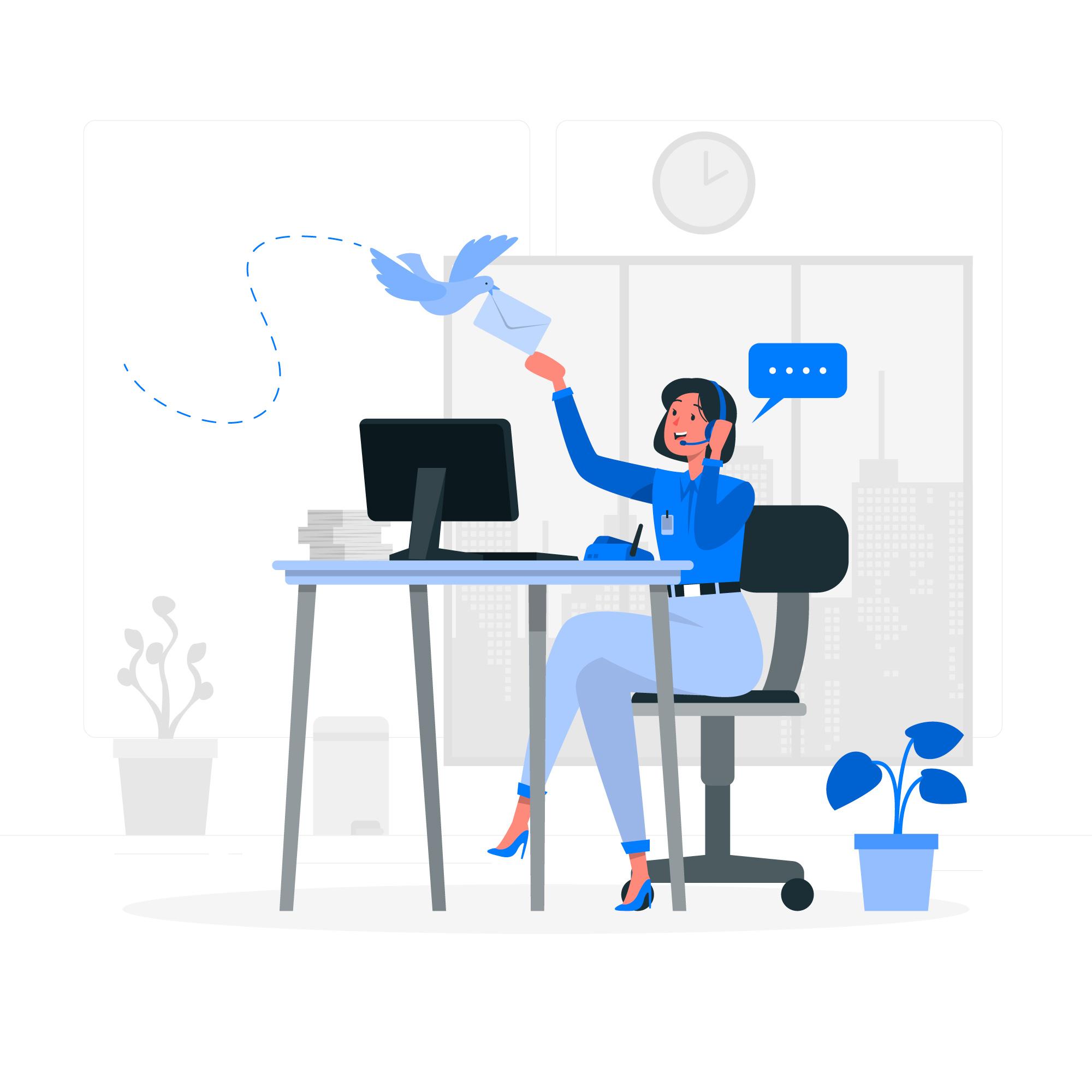 Illustration of a customer support representative